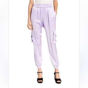 Alice & Olivia Purple Dede Smocked-Waist Cargo Pants